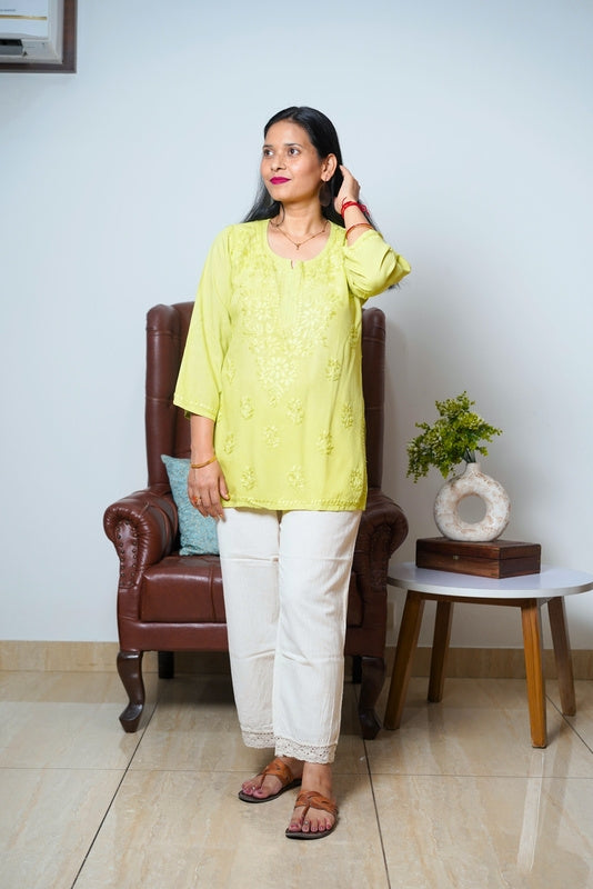 Lucknow Handwork Chikankari Short Top