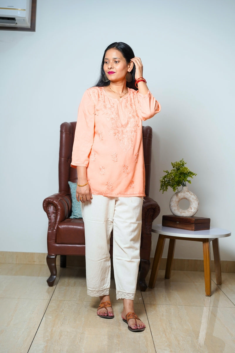 Lucknow Handwork Chikankari Short Top