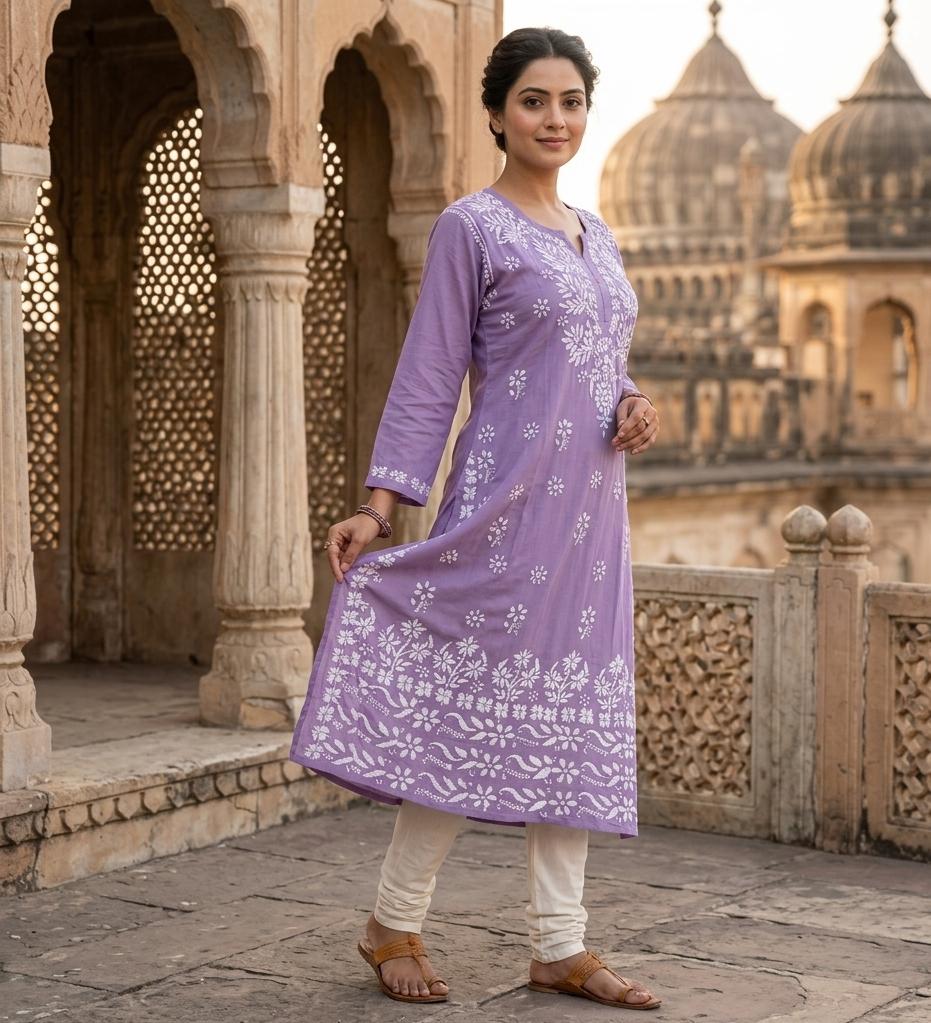 Premium Modal Lucknowi Chikankari Kurti