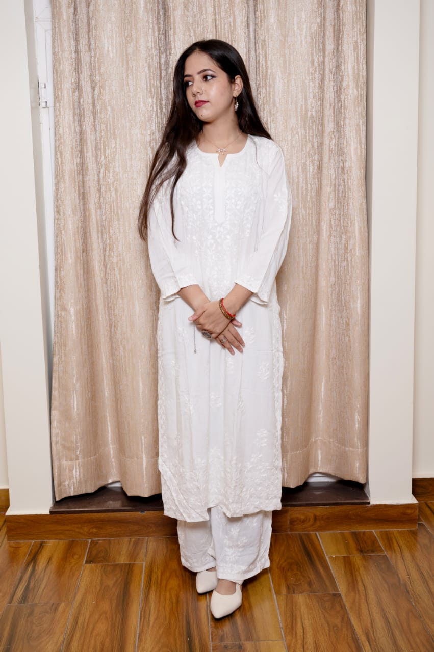 Lucknowi Handwork Chikankari 2-Piece Plazzo Set