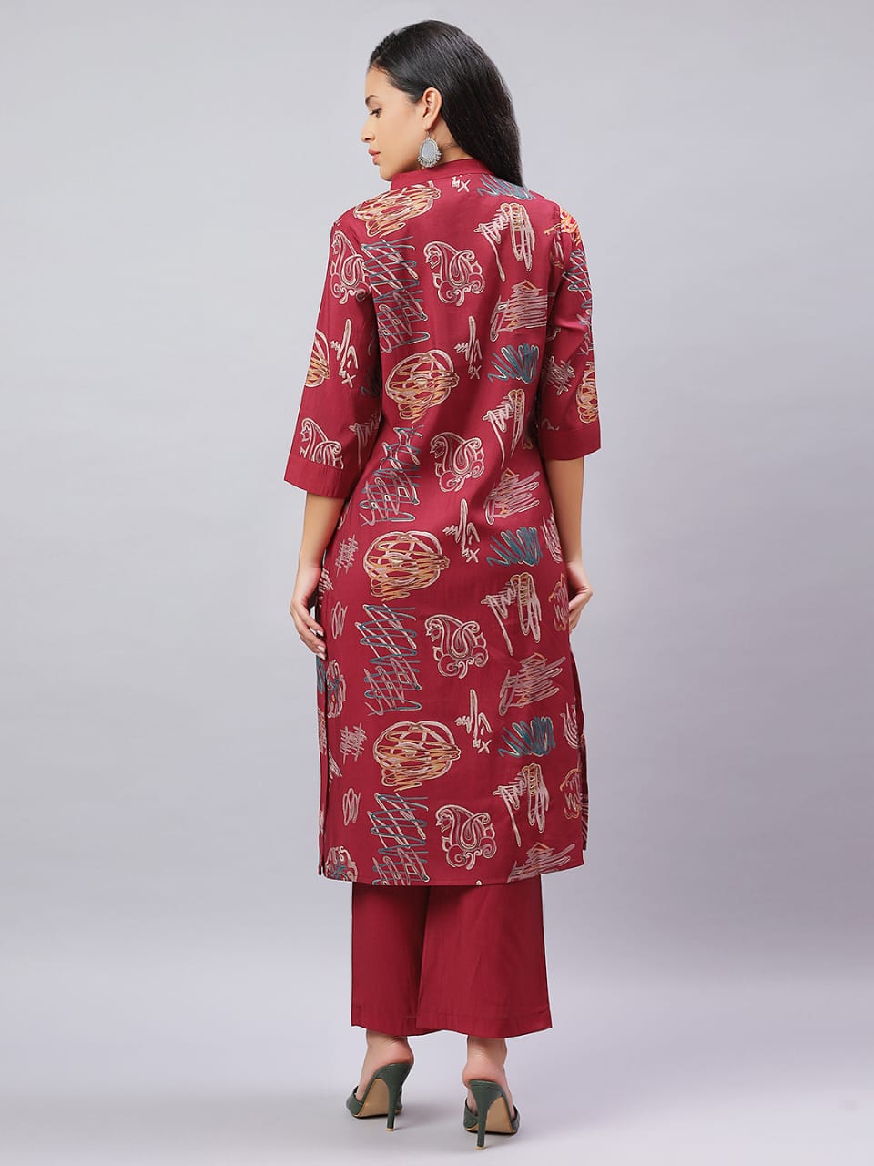 V Neck Kurta Set