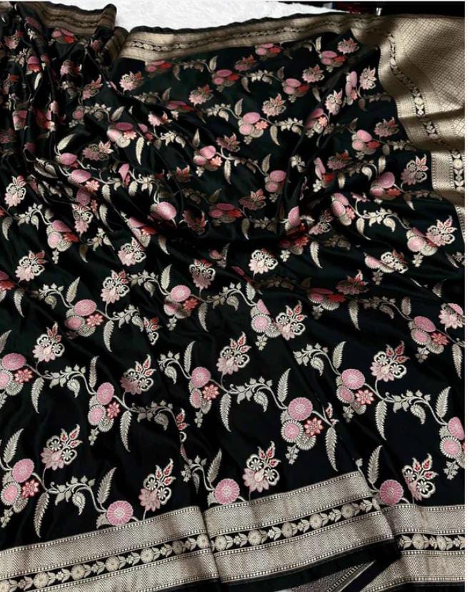 Masrhu kataan handloom pure banarsi saree