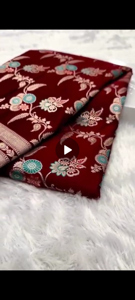 Masrhu kataan handloom pure banarsi saree
