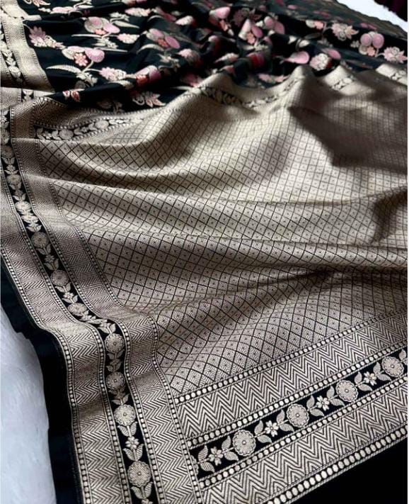 Masrhu kataan handloom pure banarsi saree