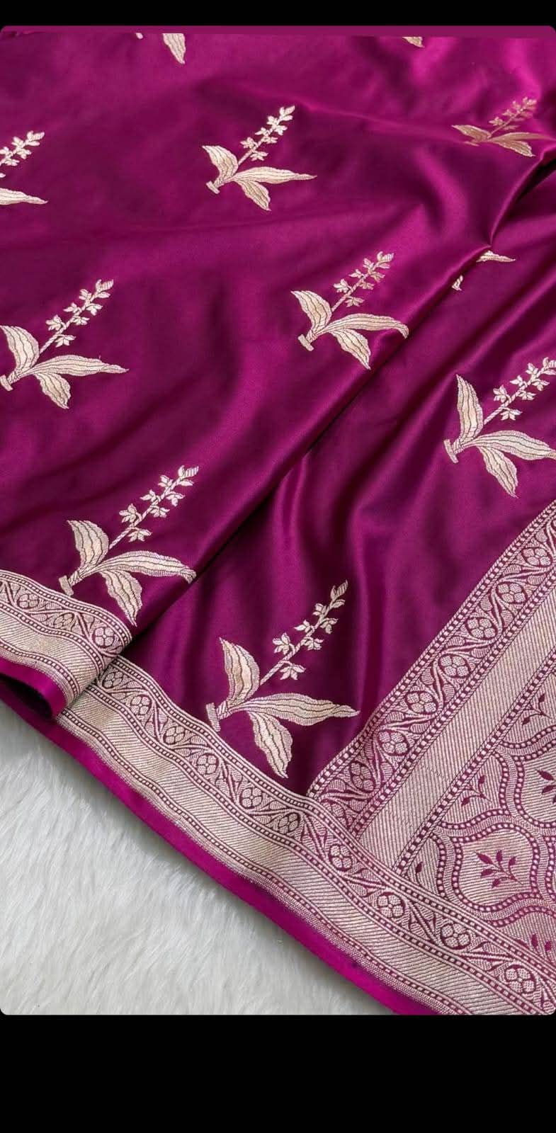 Masrhu kataan handloom pure banarsi saree