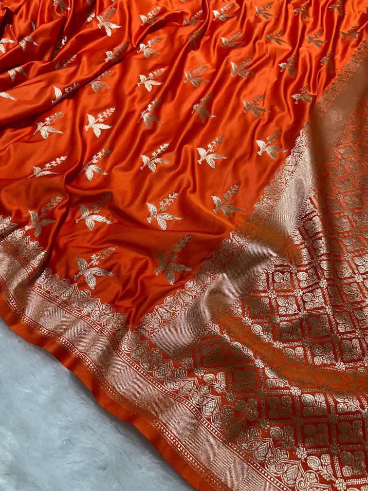 Masrhu kataan handloom pure banarsi saree