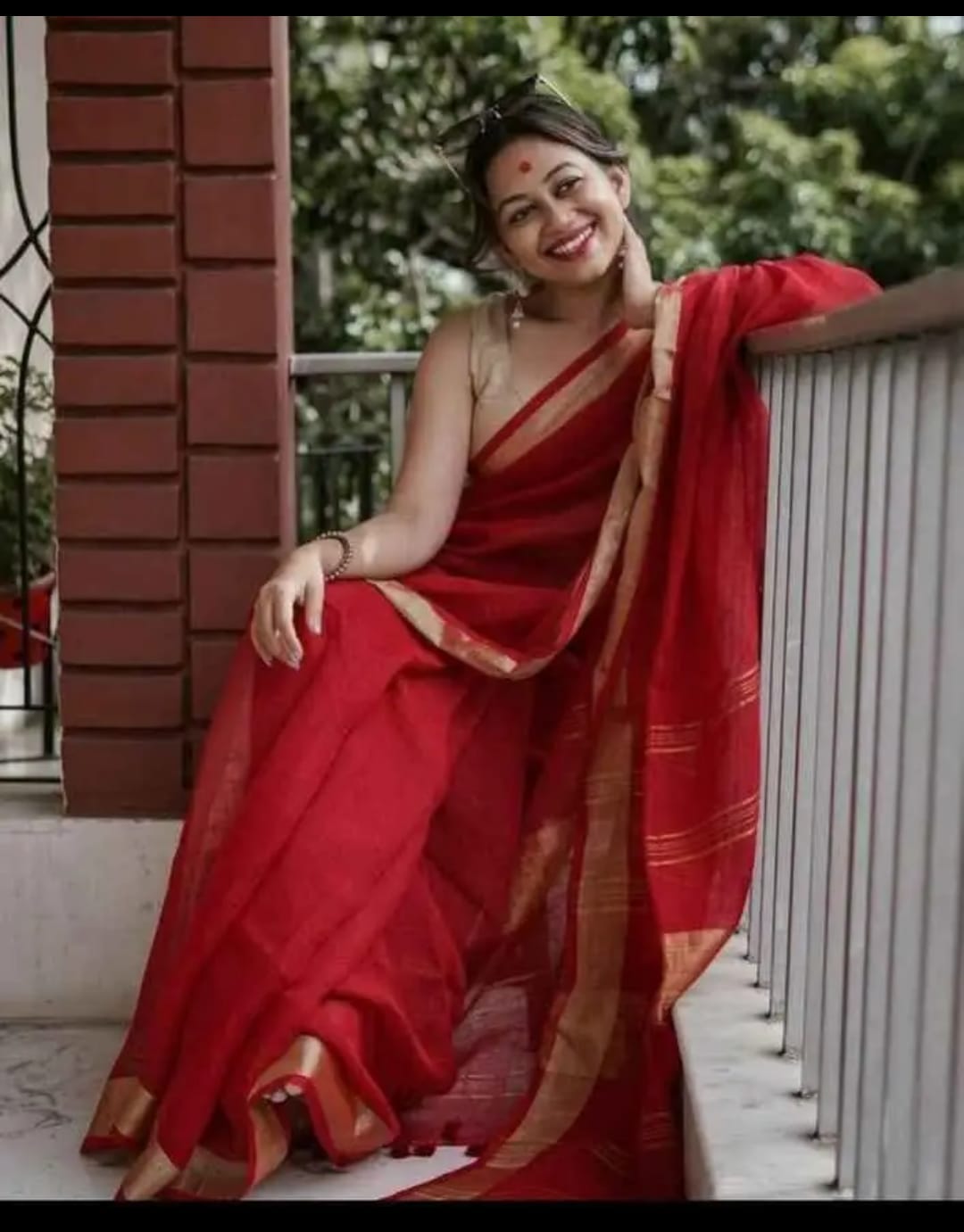Pure linen by linen saree