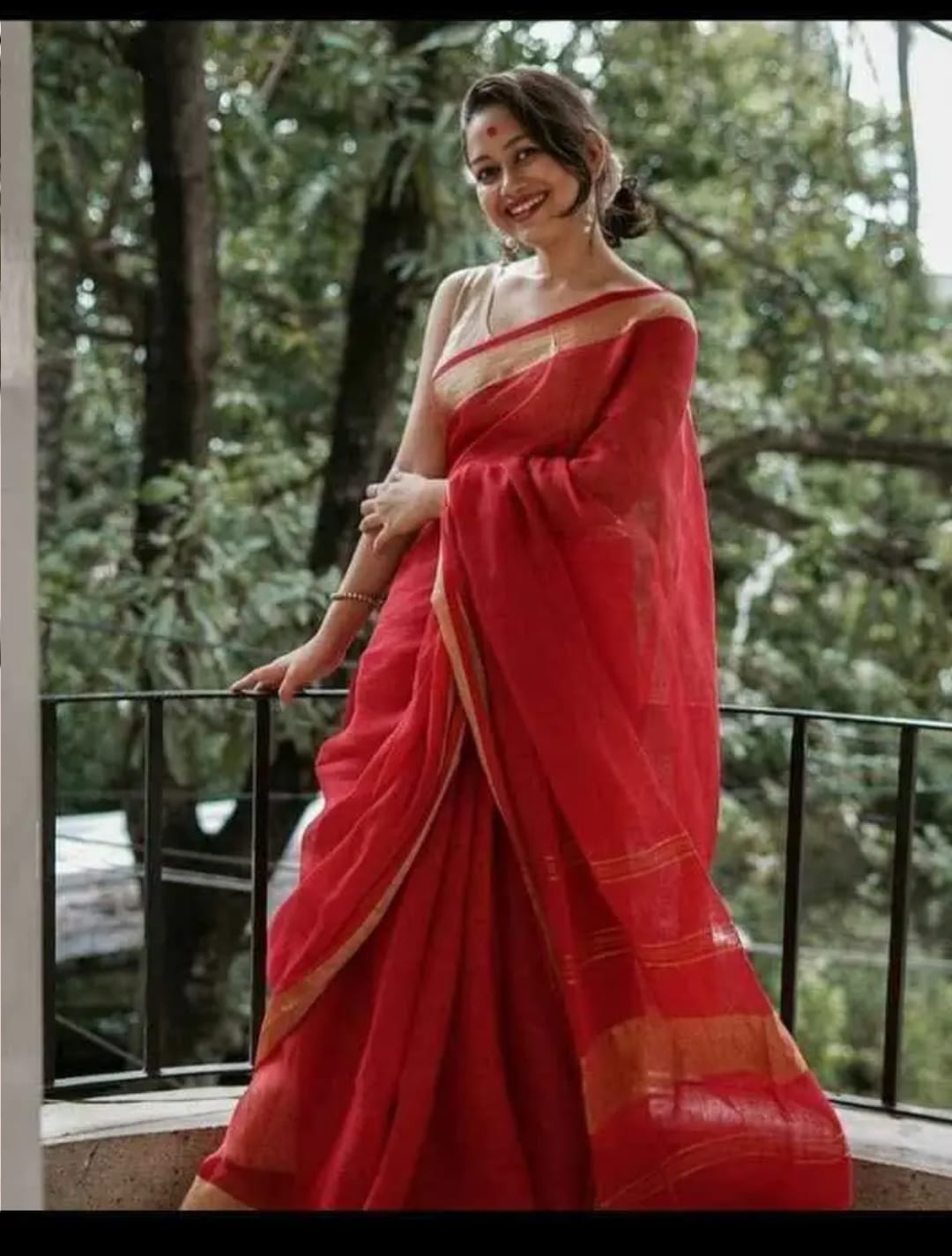 Pure linen by linen saree