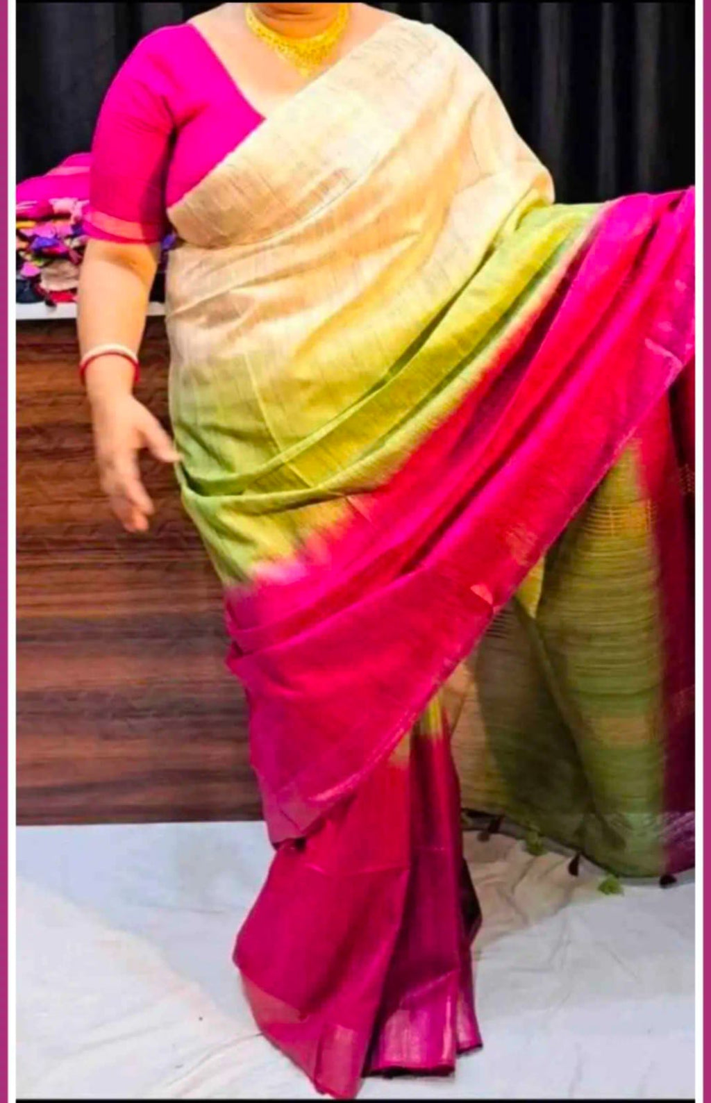 Tussar ghicha silk saree