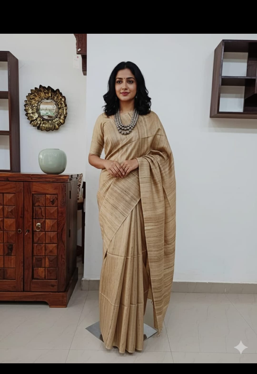 Pure tussar ghicha silk saree
