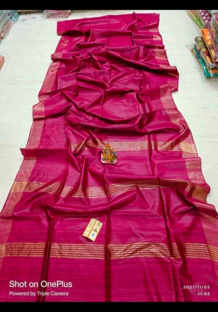 Pure tussar ghicha silk saree