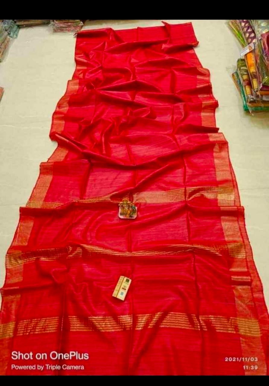 Pure tussar ghicha silk saree