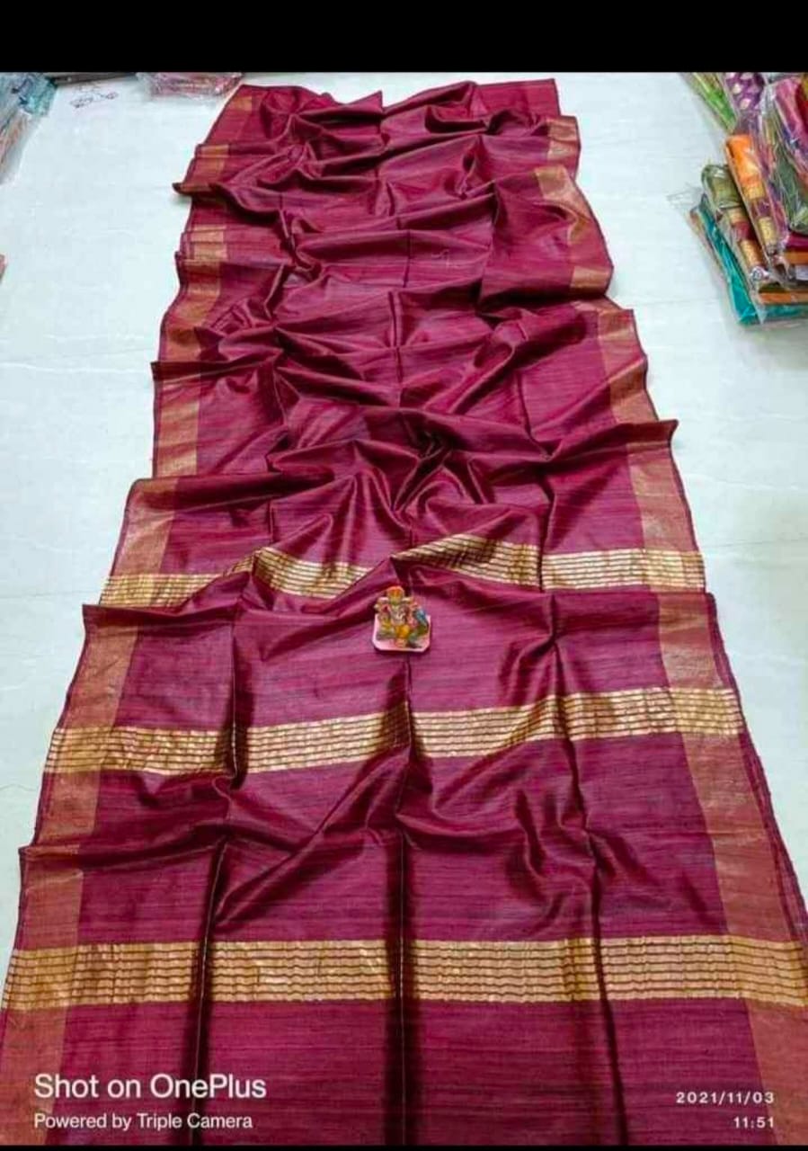 Pure tussar ghicha silk saree