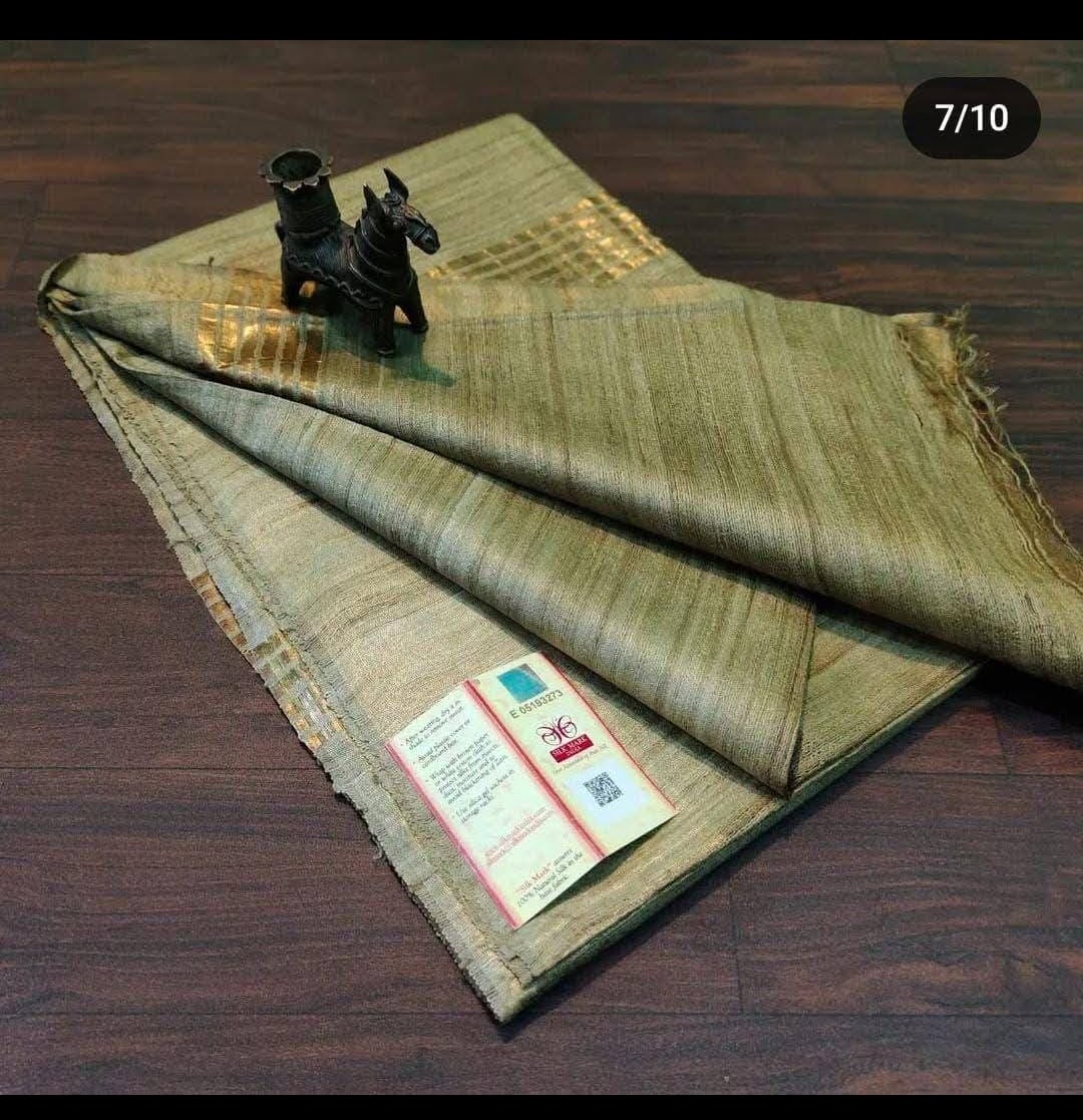 Tussar ghicha silk saree  Pure silk saree
