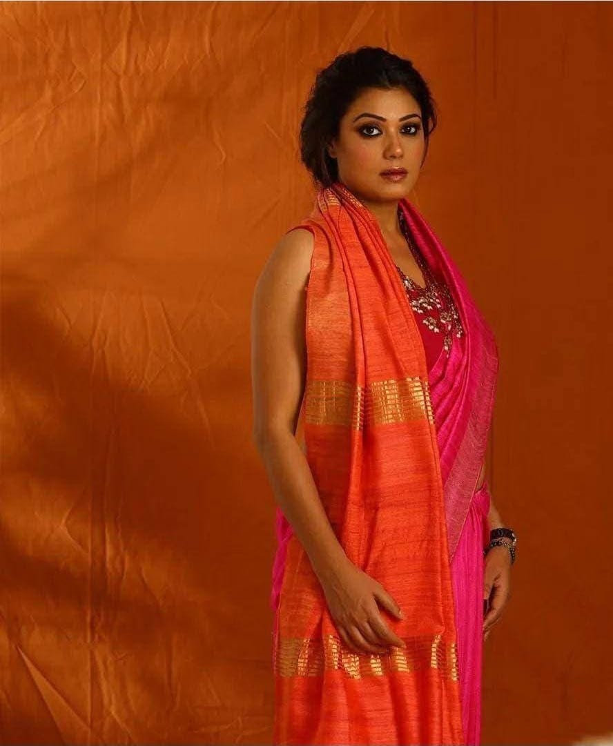 Tussar ghicha silk saree  Pure silk saree