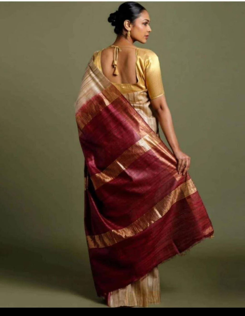 Tussar ghicha silk saree  Pure silk saree