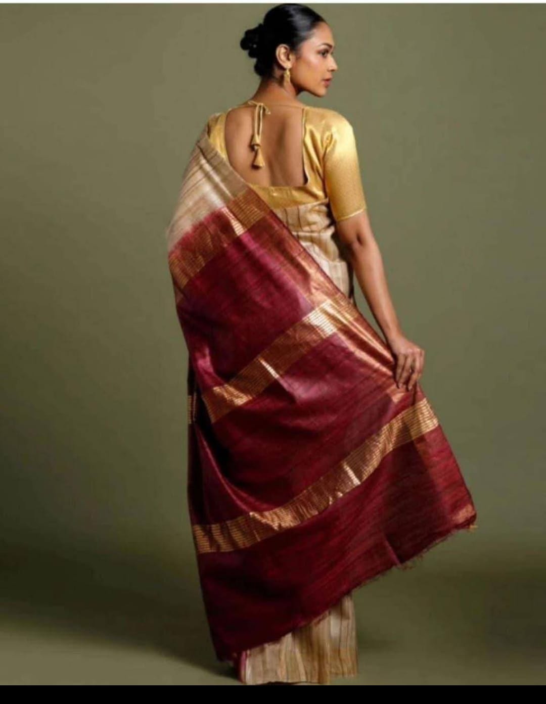 Tussar ghicha silk saree  Pure silk saree
