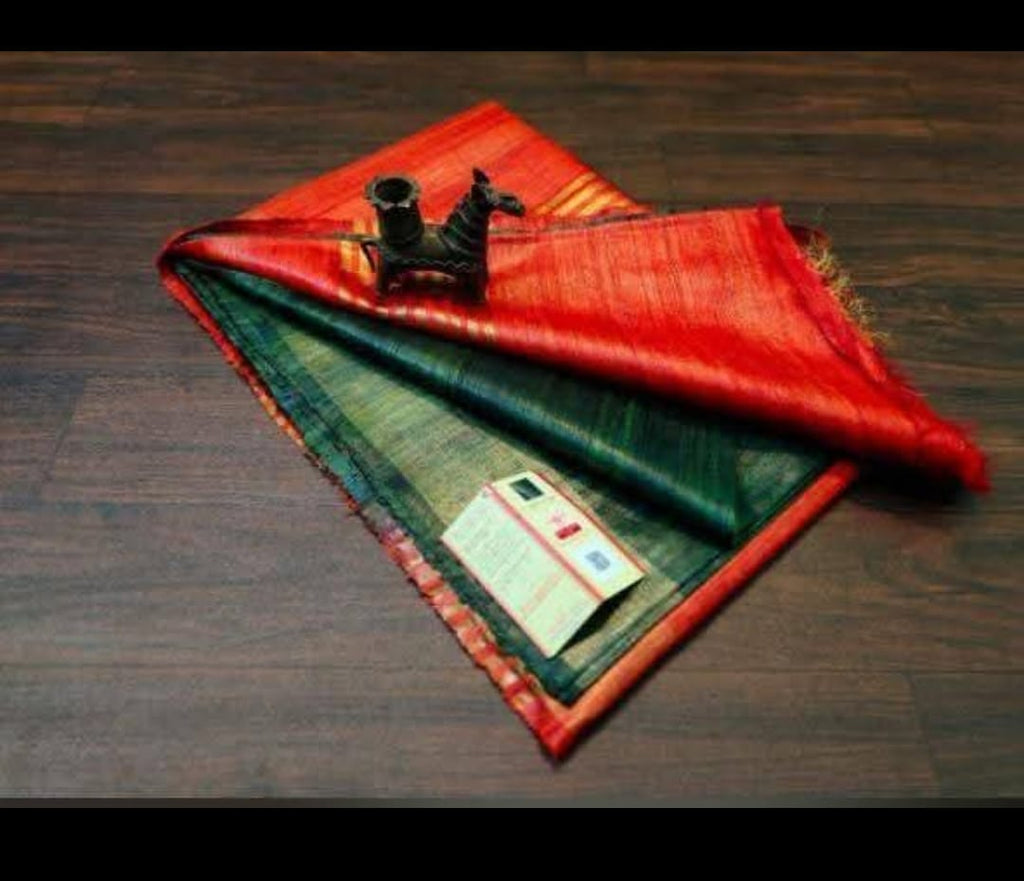Tussar ghicha silk saree  Pure silk saree