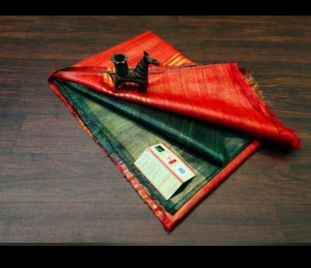 Tussar ghicha silk saree  Pure silk saree