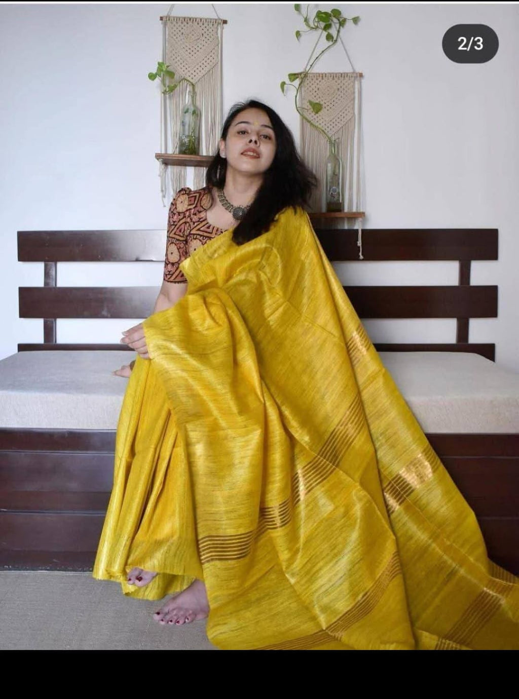 Tussar ghicha silk saree  Pure silk saree