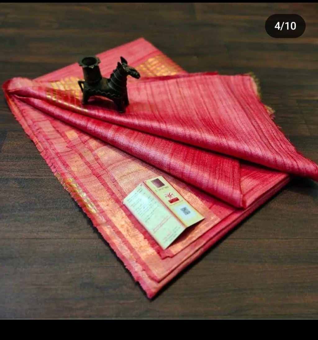 Tussar ghicha silk saree  Pure silk saree