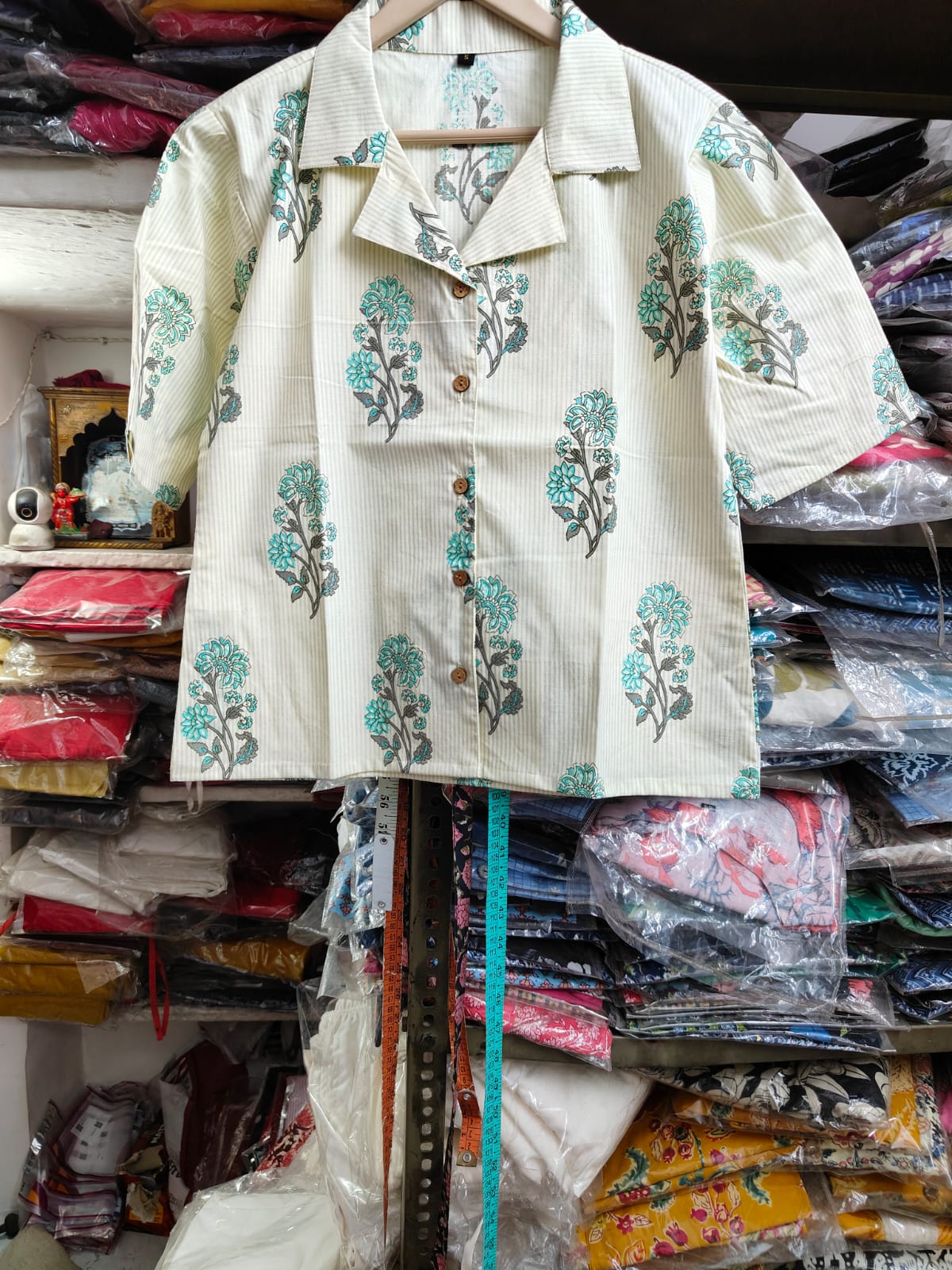 Women’s Cotton Printed Crop Shirt – Half Sleeve Casual Top