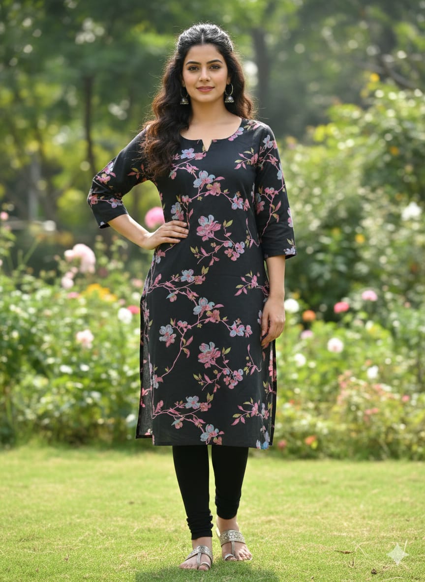 Women’s Printed Rayon Straight Kurti for Daily Wear