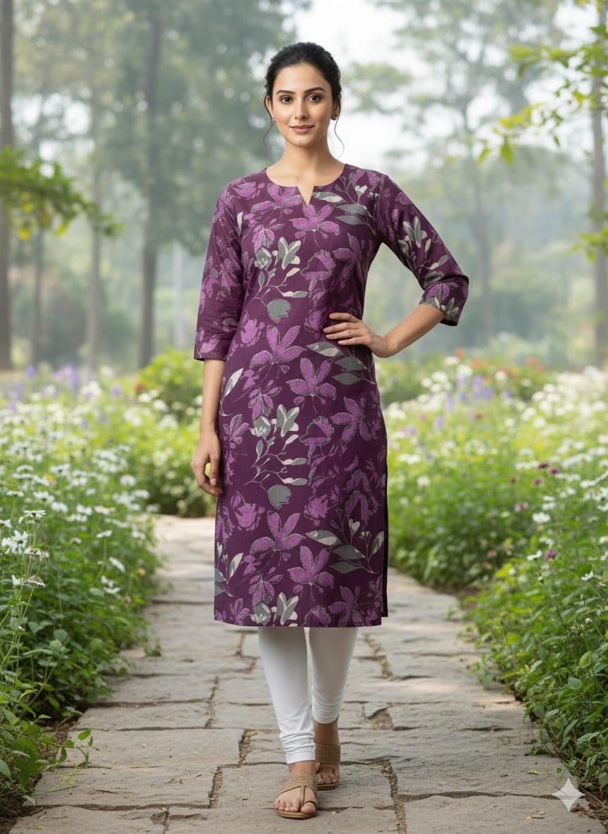 Women’s Printed Rayon Straight Kurti for Daily Wear