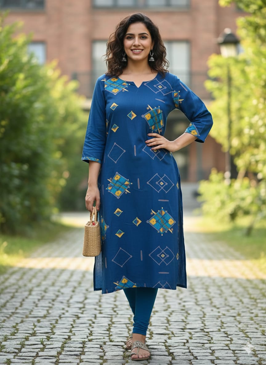 Women’s Printed Rayon Straight Kurti for Daily Wear