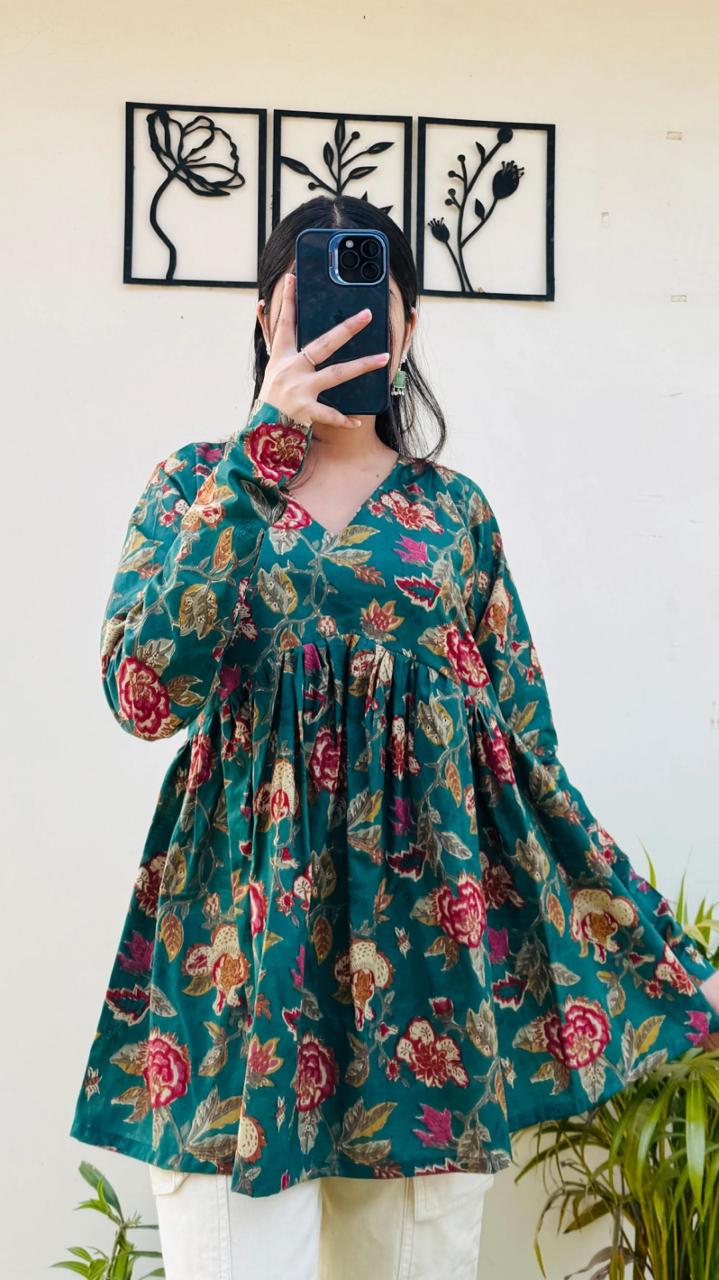 Women’s Printed Rayon Short Tops for Daily Wear