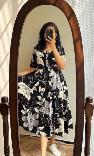 Women’s Printed Rayon Long Kurtis for Daily Wear