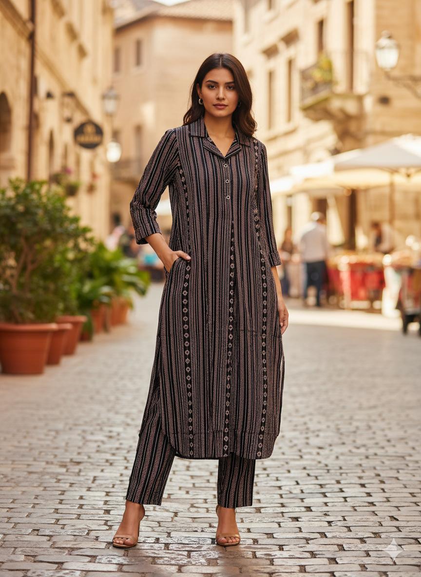 Women’s Cotton 2-Piece Co-Ord Set (Kurti & Pant)