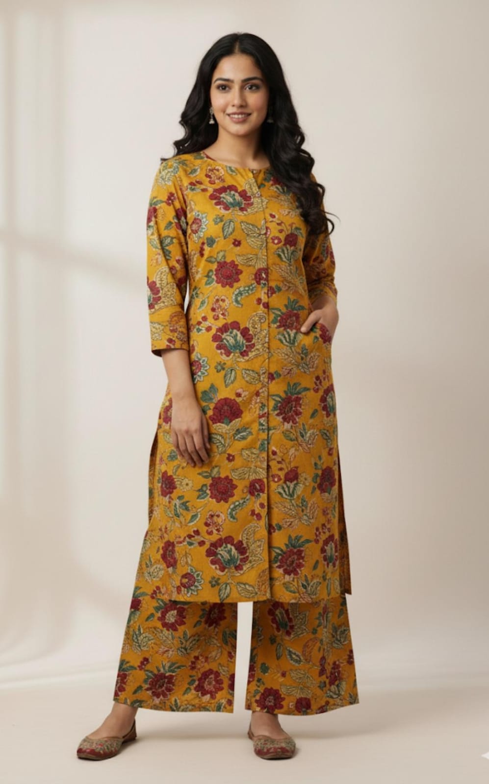 Women’s A-Line Cotton Co-Ord Set with Palazzos