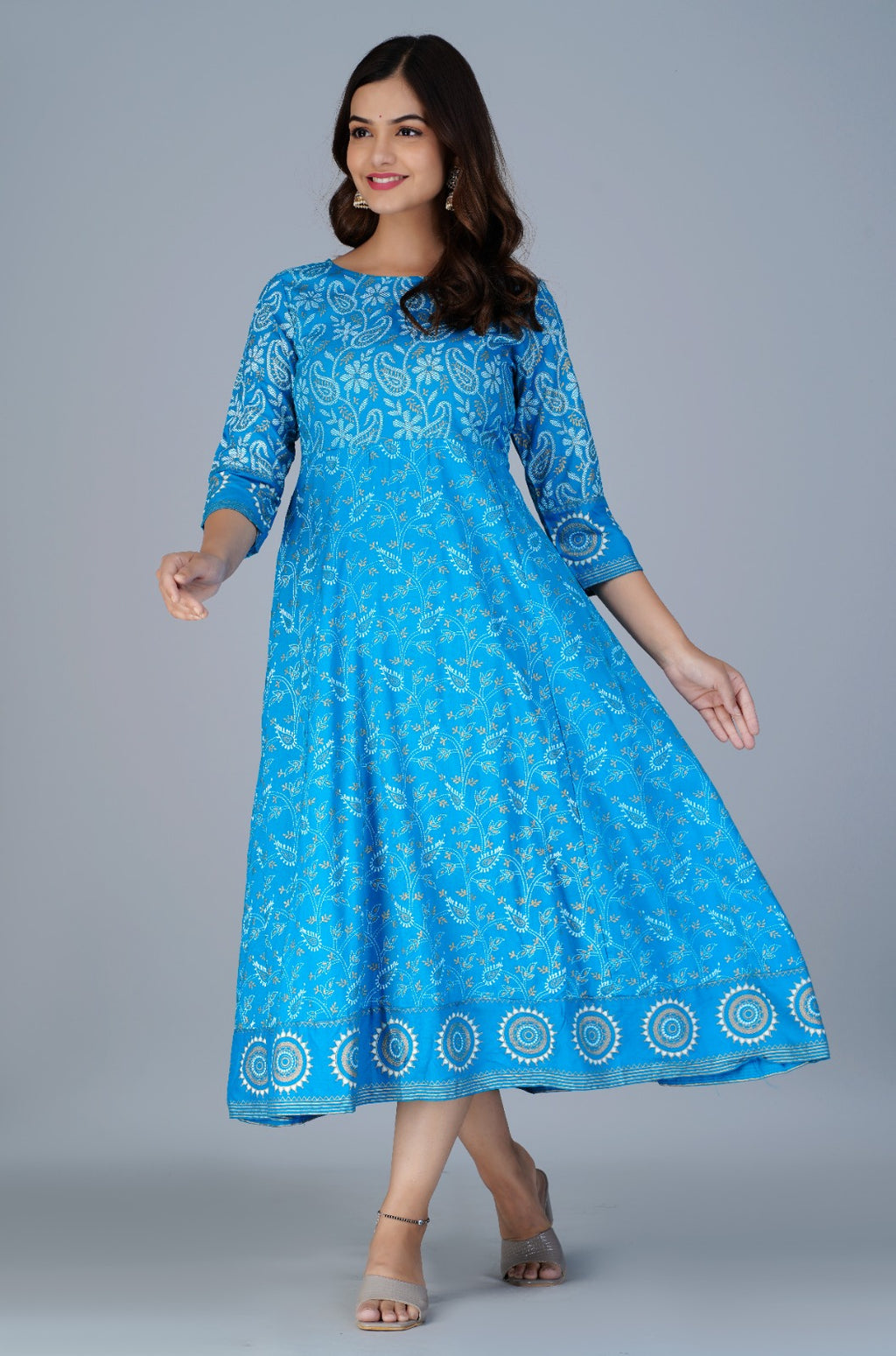 Women’s Printed Anarkali Kurtis in Rayon Fabric