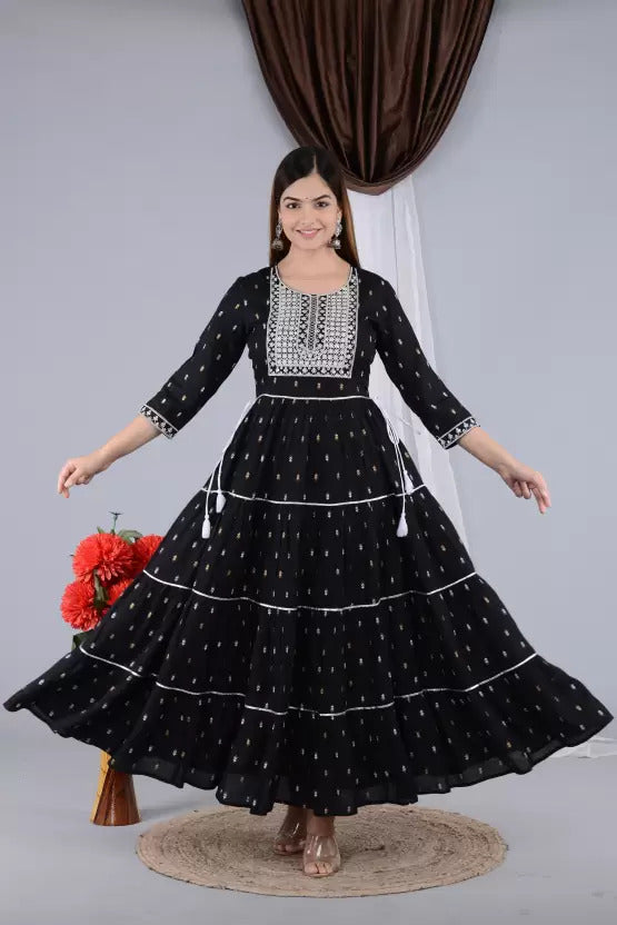 Women’s Printed Anarkali Kurtis in Rayon Fabric