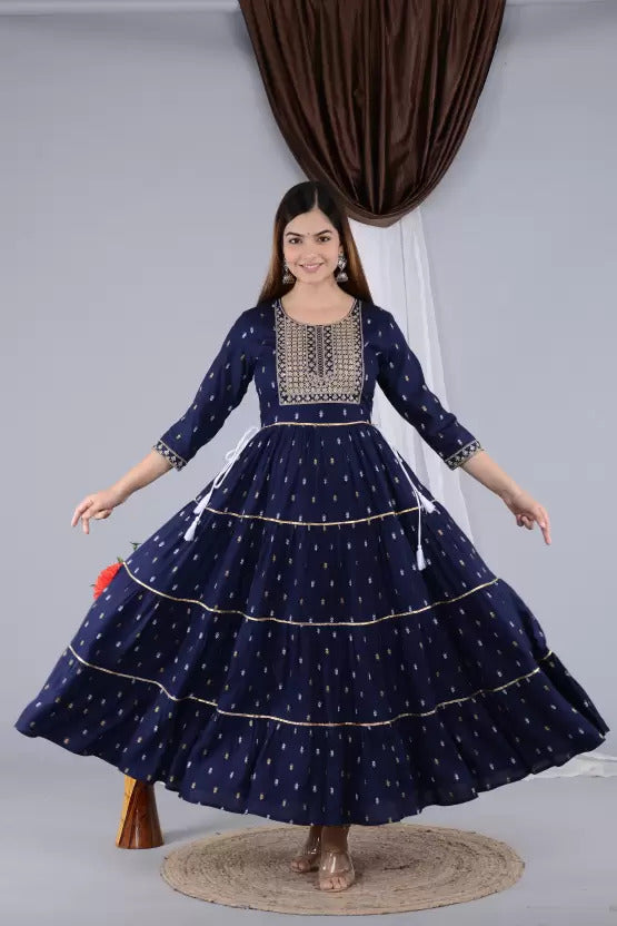 Women’s Printed Anarkali Kurtis in Rayon Fabric