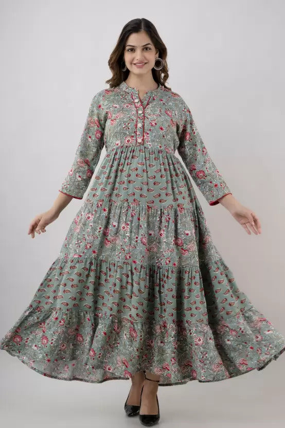 Women’s Printed Anarkali Kurtis in Rayon Fabric