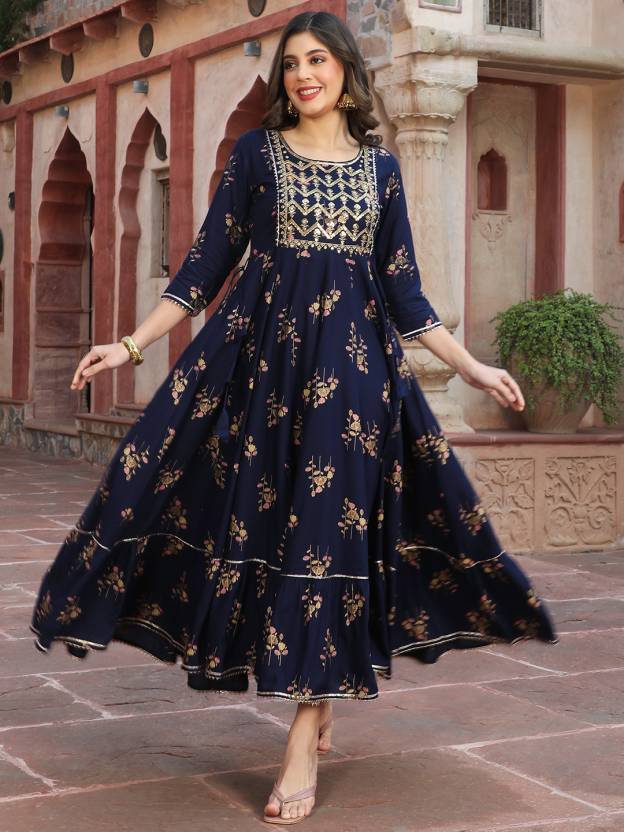Women’s Printed Anarkali Kurtis in Rayon Fabric