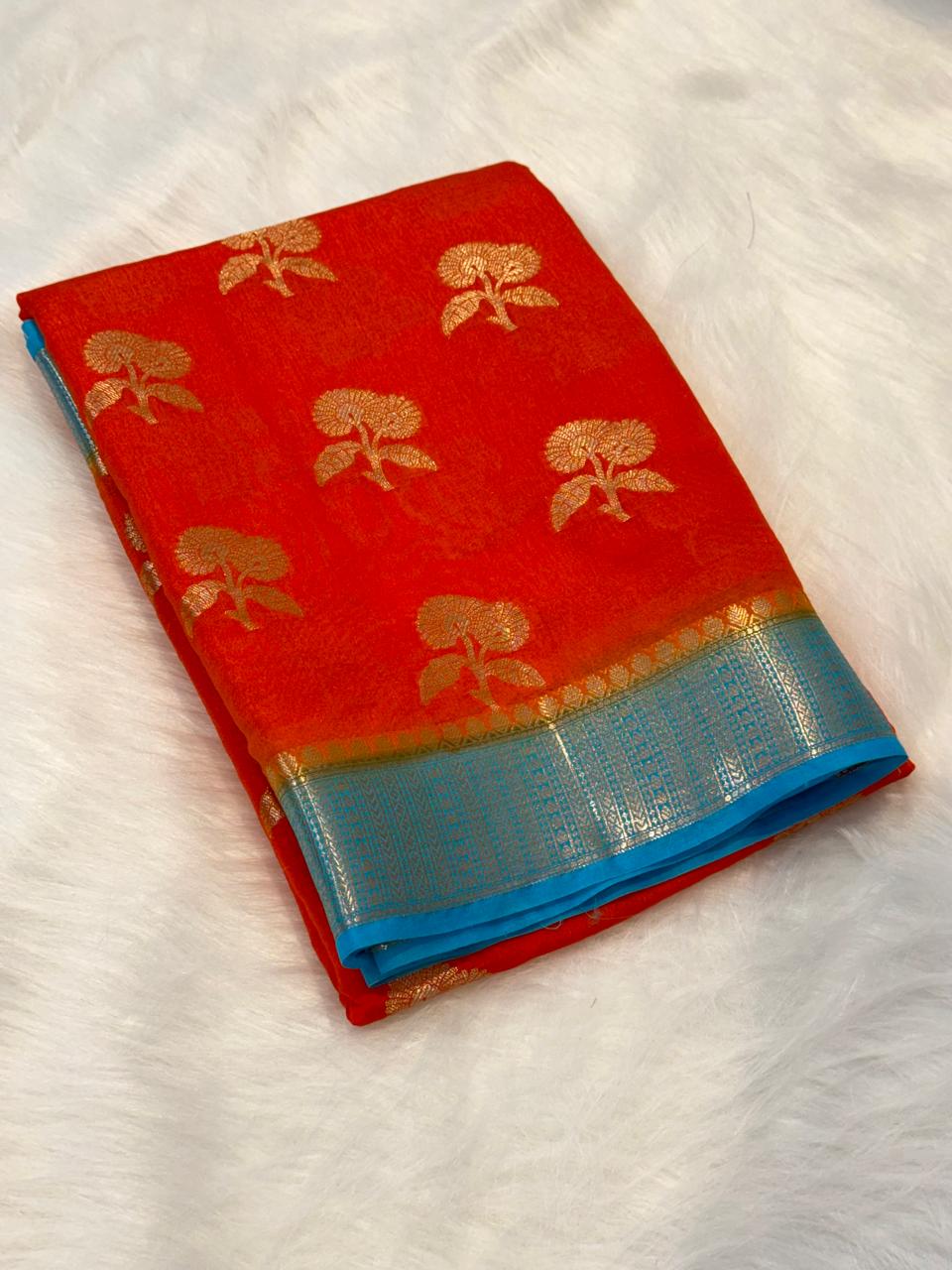 Exquisite Dual-Tone Banarasi Katan Silk Saree