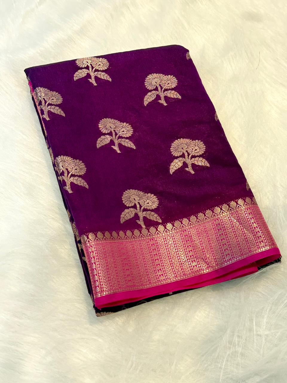 Exquisite Dual-Tone Banarasi Katan Silk Saree