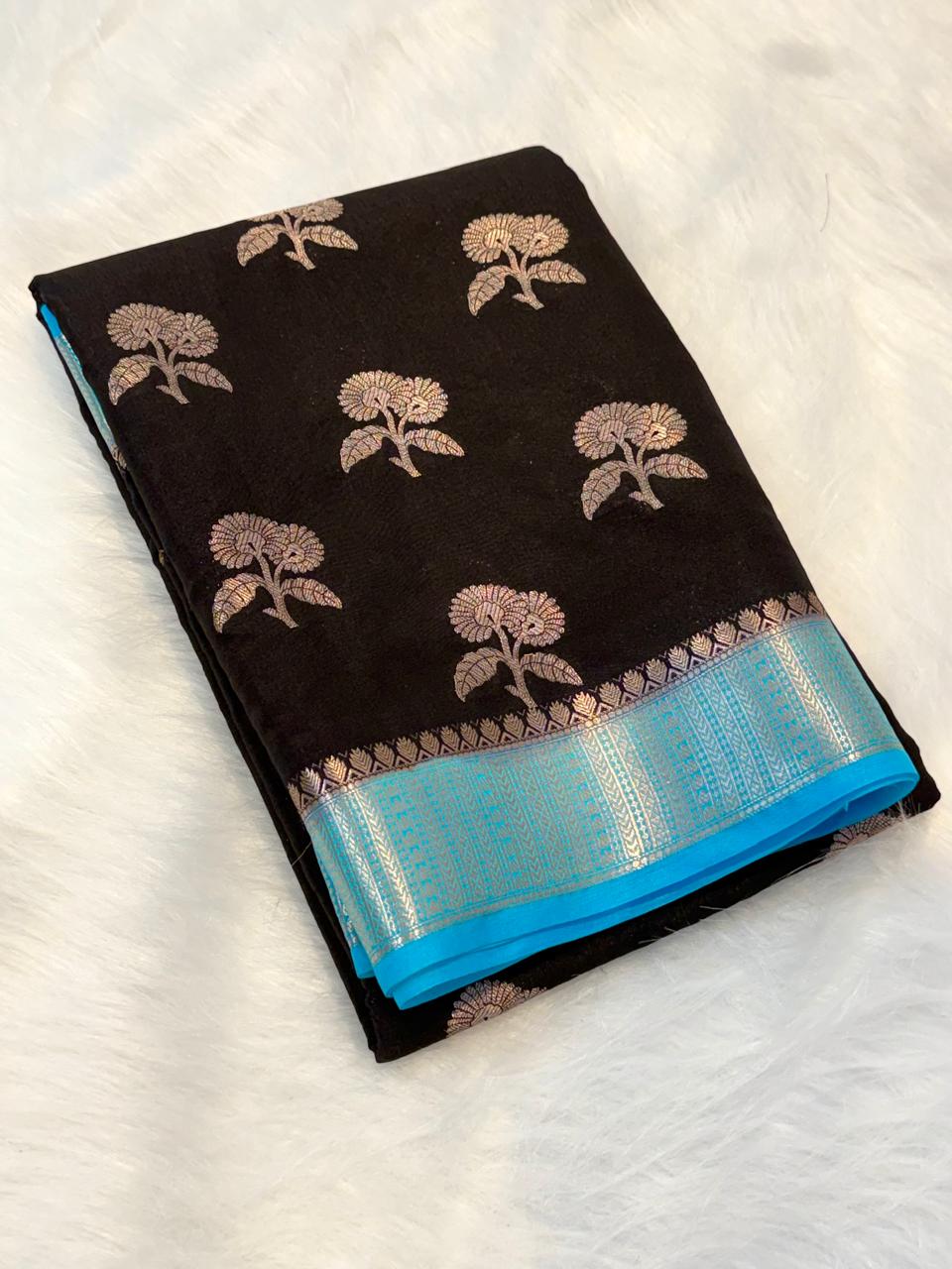 Exquisite Dual-Tone Banarasi Katan Silk Saree
