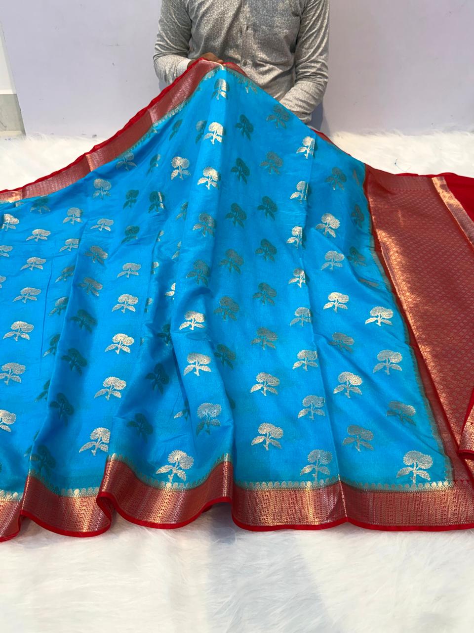 Exquisite Dual-Tone Banarasi Katan Silk Saree