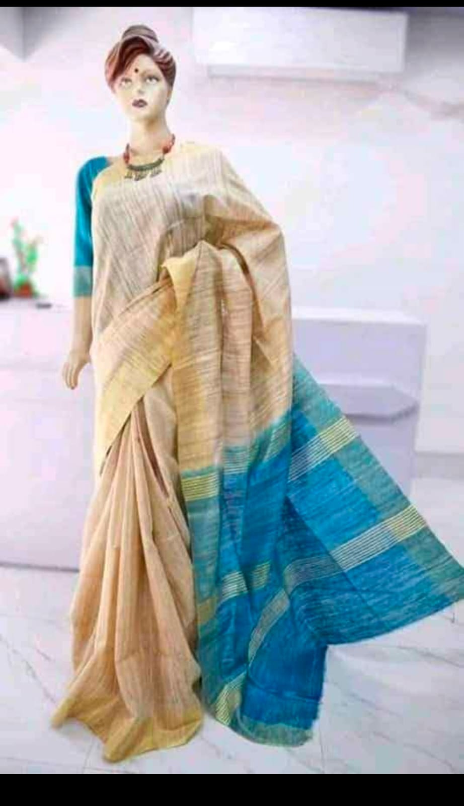 Pure tussar ghicha silk saree