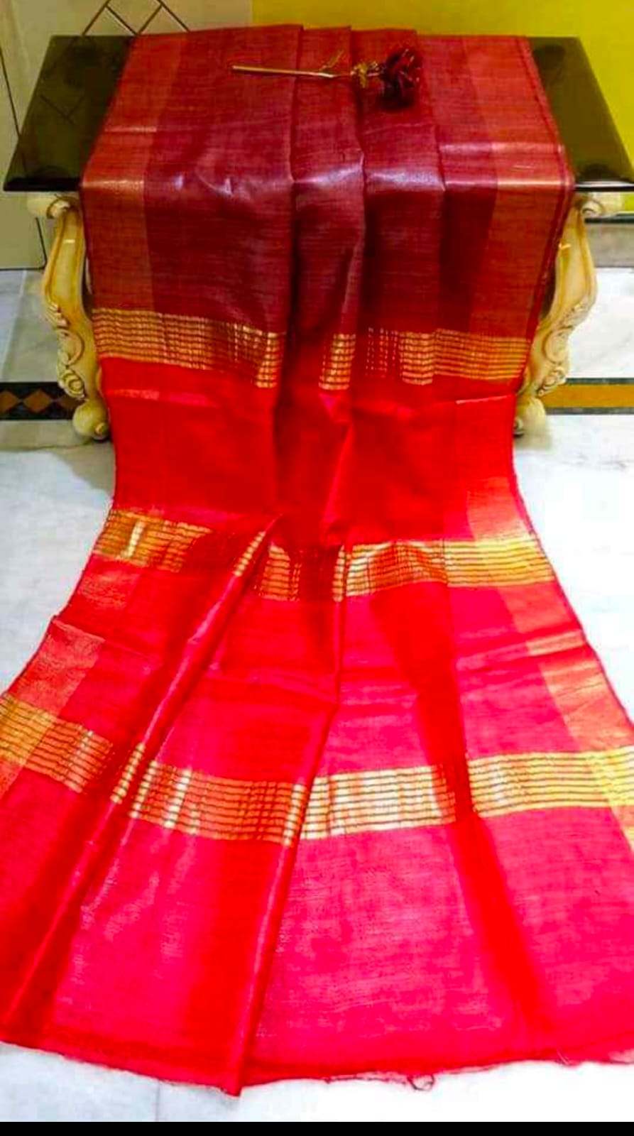 Pure tussar ghicha silk saree