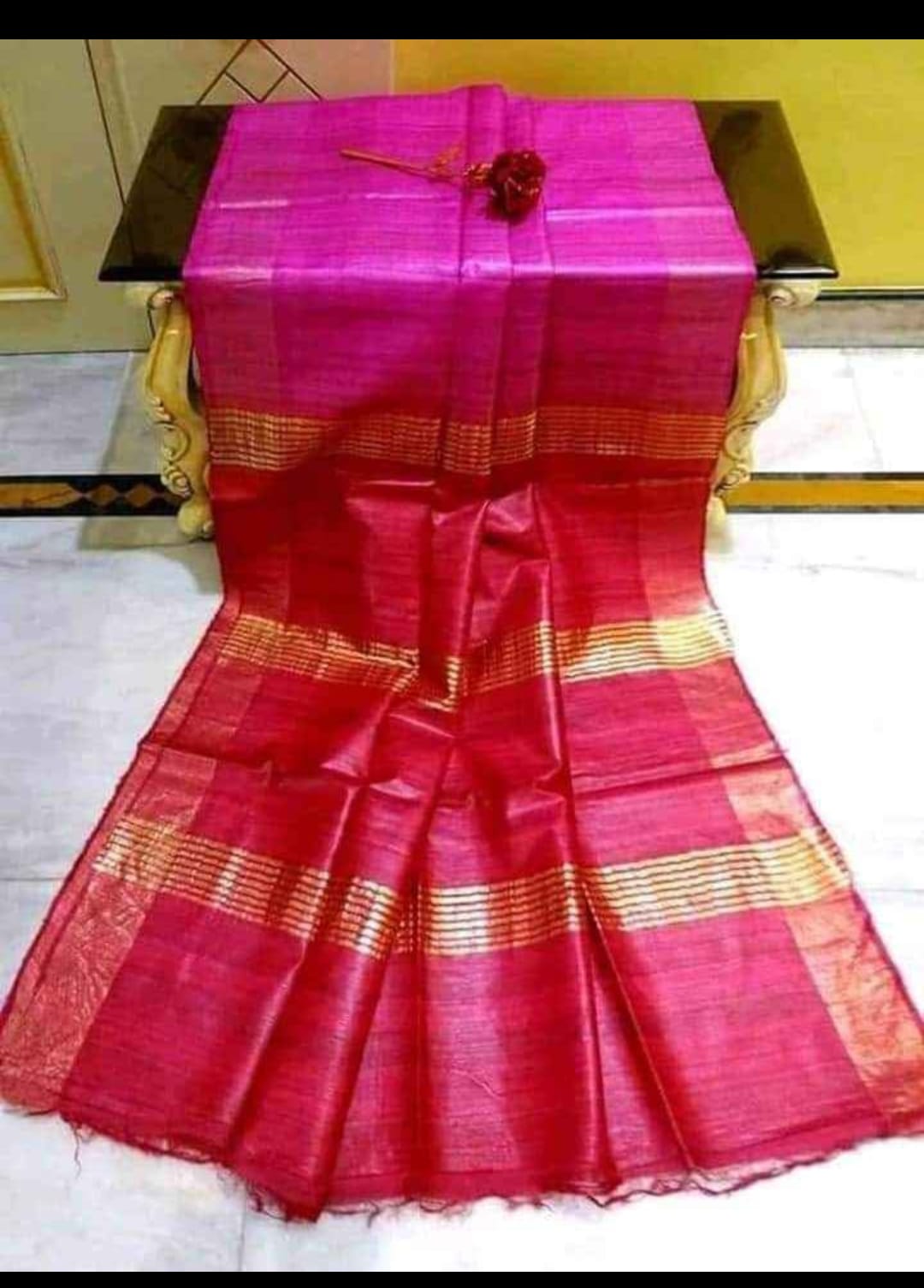 Pure tussar ghicha silk saree