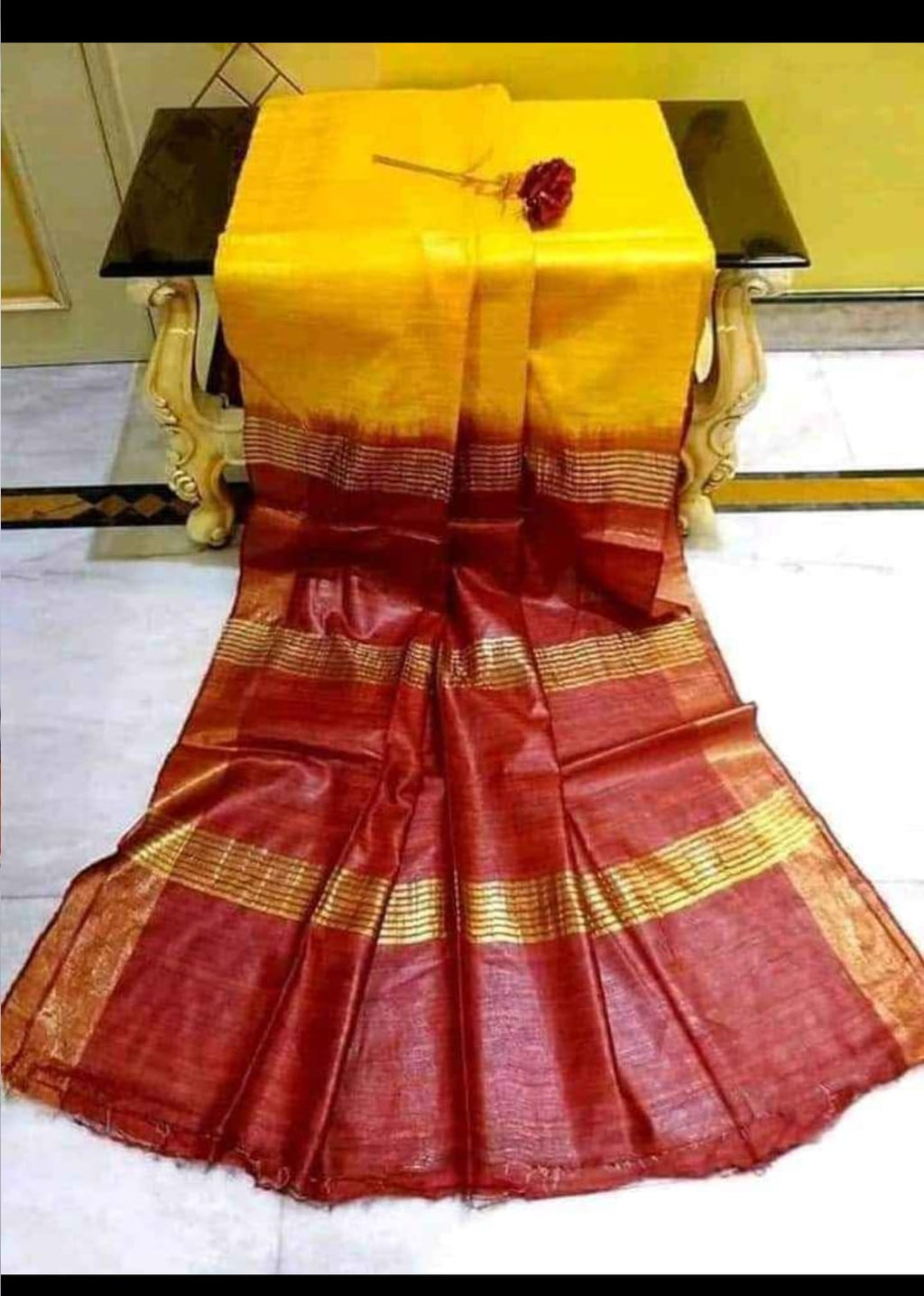 Pure tussar ghicha silk saree