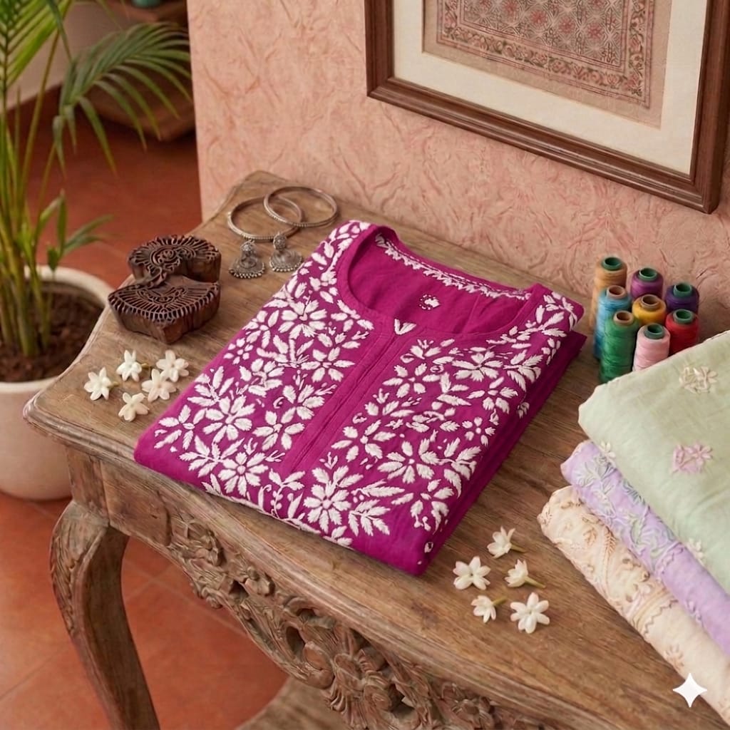 Virasat – 46" Premium Long Chikankari Kurti