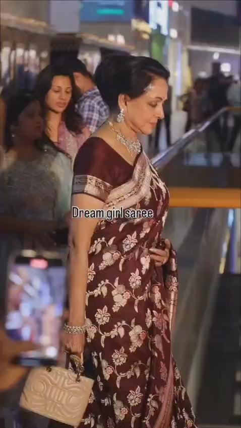 Masrhu kataan handloom pure banarsi saree