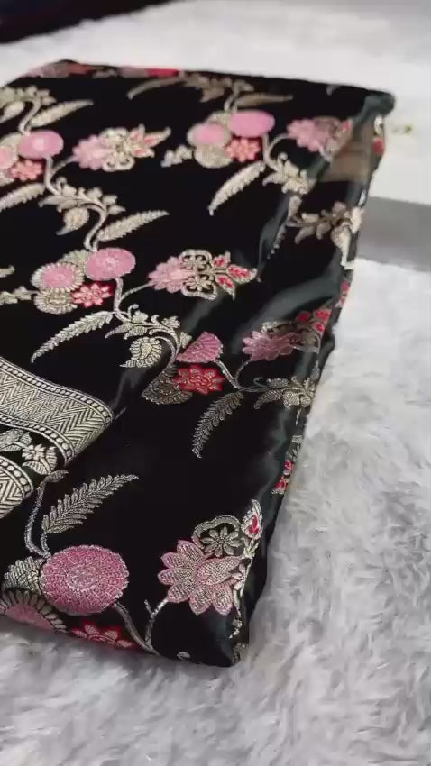 Masrhu kataan handloom pure banarsi saree