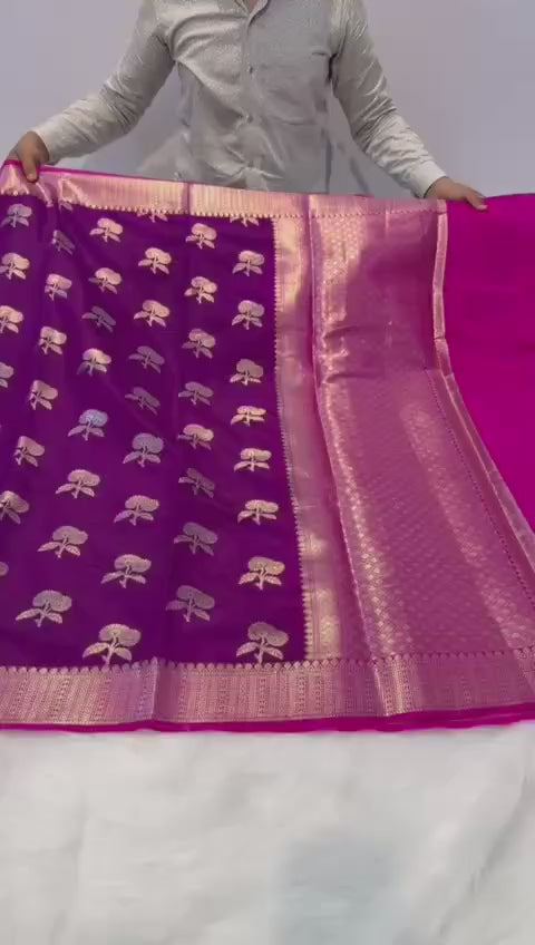 Exquisite Dual-Tone Banarasi Katan Silk Saree